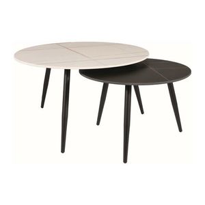 Sada 2 ks konferenčních stolků Kora B mramor/černá vyobraziť