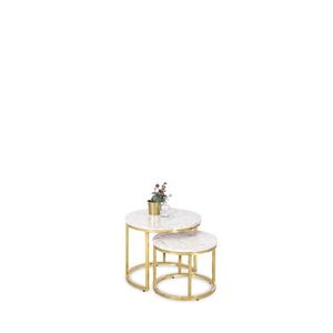 Sada 2 ks konferenčních stolků Olis mramor/zlatá vyobraziť