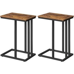 Sada 2 ks odkládacích stolků Vasagle Malis hnědá/černá vyobraziť