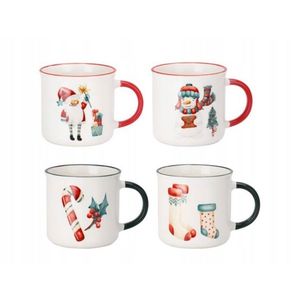 Sada 4 ks porcelánových hrnků CHRISTMAS LAUGHT 4x200 ml vícebarevný vyobraziť