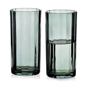 Sada 4 ks vysokých sklenic ELISE STRIPES 360 ml čirá/zelená vyobraziť