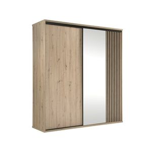 Šatní skříň Moderno C15 se zrcadlem 199 cm dub Artisan/černá vyobraziť