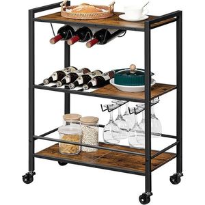 Servírovací vozík Vasagle Brutwood hnědý/černý vyobraziť