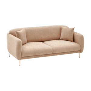 Třímístná pohovka Simena 210 cm béžová/zlatá vyobraziť