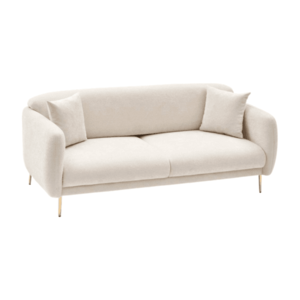 Třímístná pohovka Simena 210 cm krémová/zlatá vyobraziť