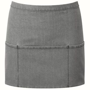 Premier Workwear Krátka čašnícka zástera s vreckami - Šedý denim vyobraziť