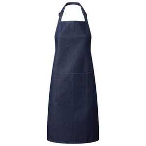 Premier Workwear Kuchynská zástera s náprsenkou a vreckom - Indigo denim vyobraziť