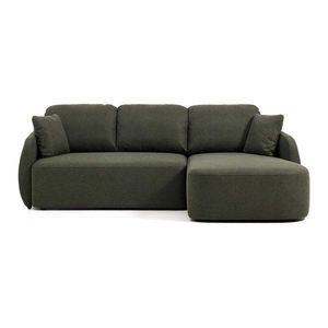 Tmavozelená ženilková rozkladacia rohová pohovka (pravý roh/s leňoškou) Laira – Kave Home vyobraziť