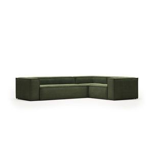Zelená menčestrová rohová pohovka Blok – Kave Home vyobraziť