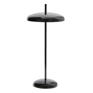 Čierna LED stolová lampa so stmievačom s kovovým tienidlom (výška 35 cm) Porte – Kave Home vyobraziť