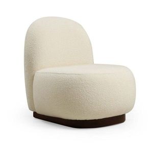 Biele kreslo z textílie buklé Tina – Artie vyobraziť