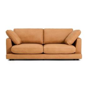 Hnedá kožená pohovka 210 cm Gala – Kave Home vyobraziť