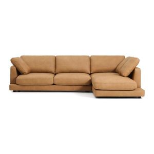 Hnedá kožená rohová pohovka (pravý roh/s leňoškou) Gala – Kave Home vyobraziť