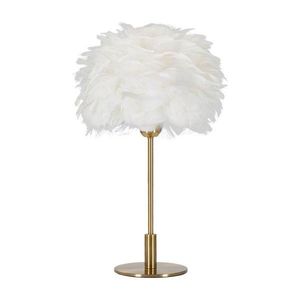Biela/v zlatej farbe stolová lampa (výška 50 cm) Ball Feather – Mauro Ferretti vyobraziť