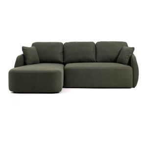 Tmavozelená ženilková rozkladacia rohová pohovka (ľavý roh/s leňoškou) Laira – Kave Home vyobraziť