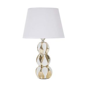 Biela/v zlatej farbe keramická stolová lampa s textilným tienidlom (výška 46 cm) Glam Balls – Mauro Ferretti vyobraziť