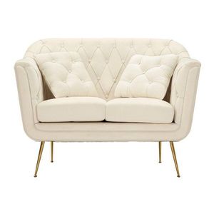 Krémovobiela zamatová pohovka 130 cm Budapest – Mauro Ferretti vyobraziť