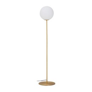 Biela/v zlatej farbe stojacia lampa so skleneným tienidlom (výška 165 cm) Brisia – Kave Home vyobraziť