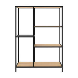 Čierna/v prírodnej farbe knižnica v dekore duba 80x112x35 cm Altino – Unique Furniture vyobraziť