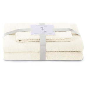 Krémovobiele froté bavlnené uteráky a osušky v súprave 3 ks Flos – Restilo vyobraziť