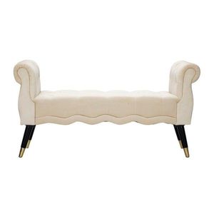 Krémovobiela zamatová lavica Paris – Mauro Ferretti vyobraziť