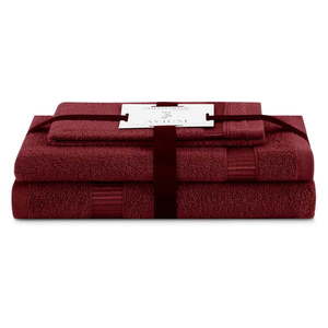Červené froté bavlnené uteráky a osušky v súprave 3 ks Avium – Restilo vyobraziť