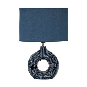 Modrá keramická stolová lampa s textilným tienidlom (výška 43 cm) Seta – Mauro Ferretti vyobraziť