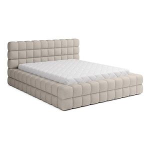 Béžová čalúnená dvojlôžková posteľ s úložným priestorom s roštom 160x200 cm Dizzle – ELTAP vyobraziť