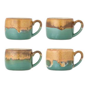 Zelené/hnedé hrnčeky v súprave 4 ks z kameniny 400 ml Sheen – Bloomingville vyobraziť