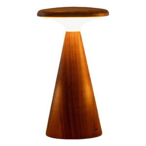 LED stolová lampa v tmavoprírodnej farbe s dreveným tienidlom (výška 14 cm) Sylva – Gingko vyobraziť