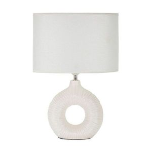 Biela keramická stolová lampa s textilným tienidlom (výška 43 cm) Seta – Mauro Ferretti vyobraziť