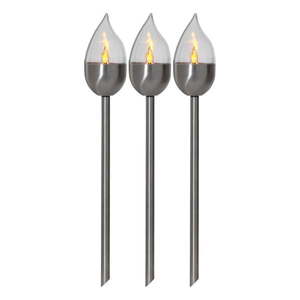 LED zapichovacie vonkajšie svietidlá v súprave 3 ks so solárnym panelom (výška 40 cm) Olympus – Star Trading vyobraziť