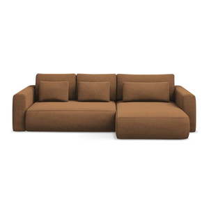 Terakotová rozkladacia/s úložným priestorom rohová pohovka (pravý roh/s leňoškou) Kapua – Makamii vyobraziť