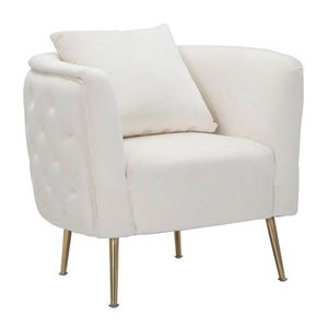 Krémovobiele zamatové kreslo Bucarest – Mauro Ferretti vyobraziť