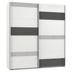 MID.YOU ŠAT. SKRIŇA S POSUV. DVERAMI, sivá, biela, svetlosivá, 180/210/65 cm vyobraziť
