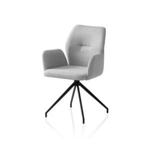 Livetastic STOLIČKA S PODRÚČKAMI, tkaná textília, svetlosivá vyobraziť