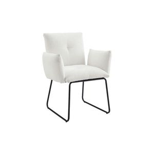 Livetastic STOLIČKA S PODRÚČKAMI, buklé, biela vyobraziť