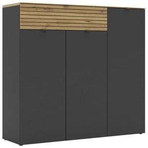 Voleo SKRINKA NA TOPÁNKY, grafitová, dub artisan, 136/125/41 cm vyobraziť