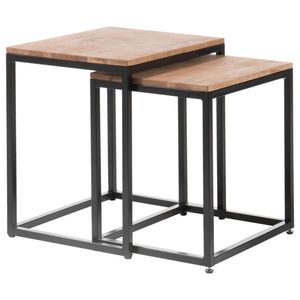 Xora SADA KONFERENČNÝCH STOLÍKOV, prírodná farba, čierna, farba duba, drevo, kov, 45-50/45-50/37-40 cm vyobraziť