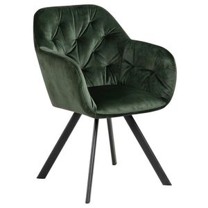 Carryhome STOLIČKA S PODRÚČKAMI, zamat, lesná zelená vyobraziť