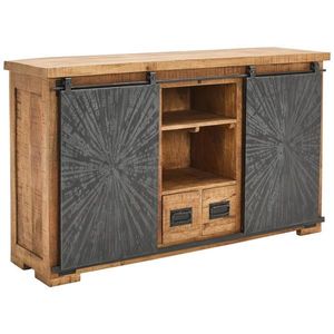 Ambia Home ŠIROKÁ KOMODA, mangové drevo, prírodná farba, čierna, 145/85/40 cm vyobraziť