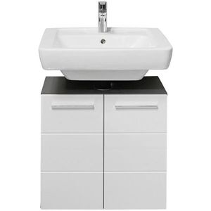 Xora SKRINKA POD UMÝVADLO, biela s vysokým leskom, antracitová, 60/62/31 cm vyobraziť