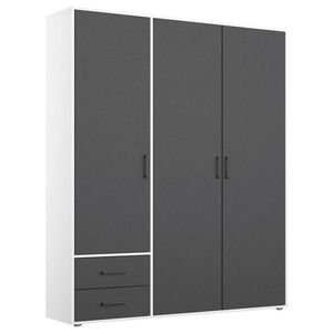 Rauch Möbel SKRIŇA S OTOČNÝMI DVERAMI, sivá, biela, 140/194/53 cm vyobraziť