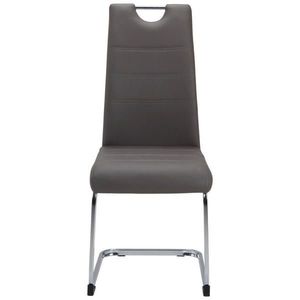 P & B STOLIČKA S PRUŽNÝM PODNOŽÍM, vzhľad kože, taupe, chrómová vyobraziť