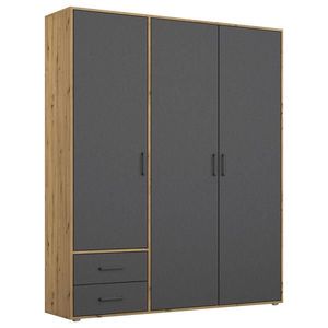 Rauch Möbel SKRIŇA S OTOČNÝMI DVERAMI, sivá, dub artisan, 140/194/53 cm vyobraziť