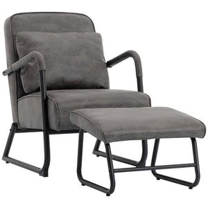 Livetastic RELAXAČNÉ KRESLO S PODNOŽKOU, textil, sivá vyobraziť