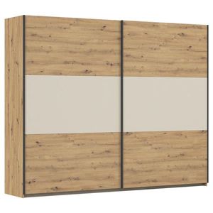 Rauch Möbel ŠAT. SKRIŇA S POSUV. DVERAMI, hliníková, šampanská, dub artisan, 261/210/59 cm vyobraziť