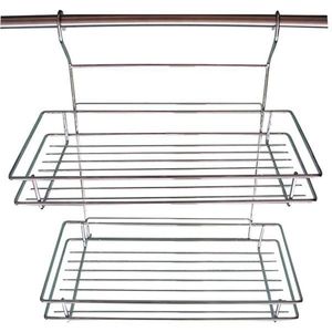 TORO Polička závesná kuchynská, 2 poschodia, 35 x 20 x 37, 7 cm vyobraziť