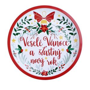 Plechový podnos TORO 26cm veselé vánoce vyobraziť