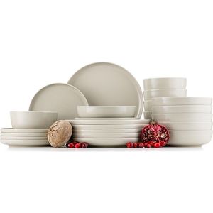 Jedálenská súprava tanierov pre 6 osôb VICTO 24 ks béžová vyobraziť
